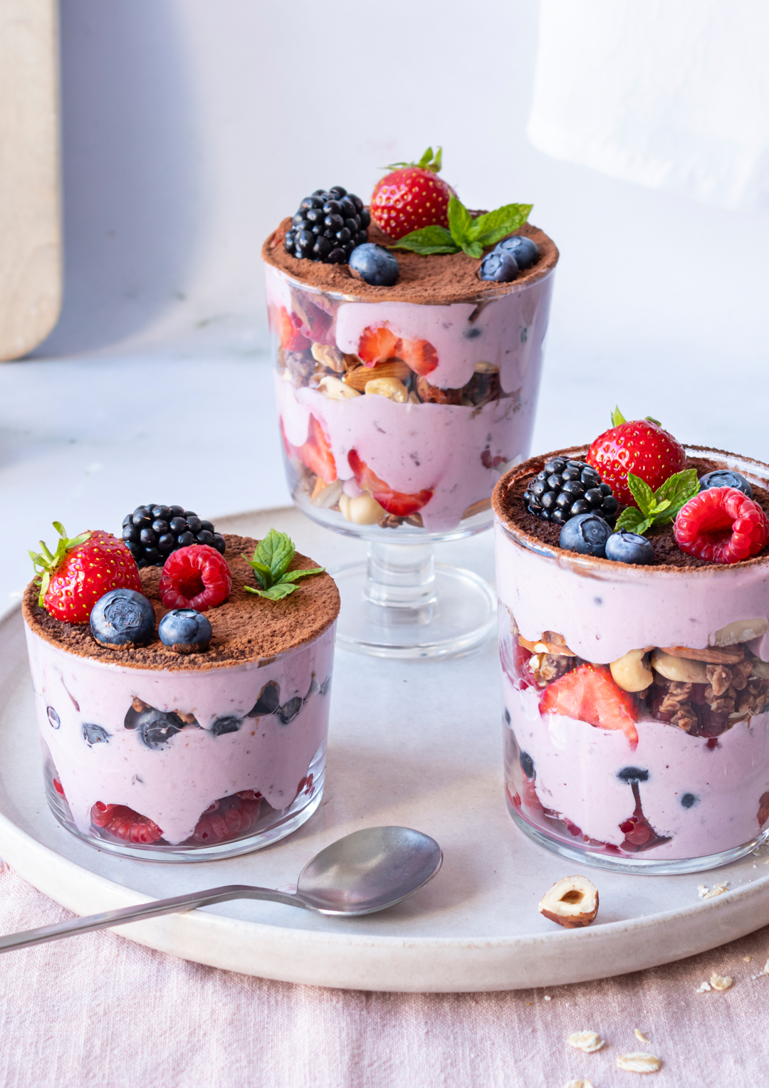 Layered dessert in a glass